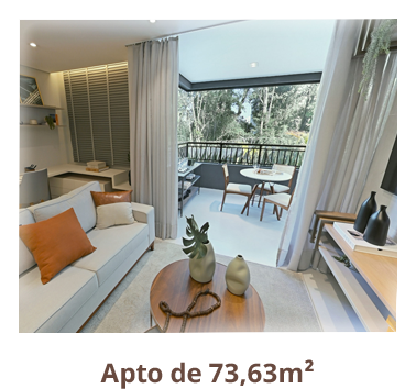 Tour virtual do apto de 73,63m²